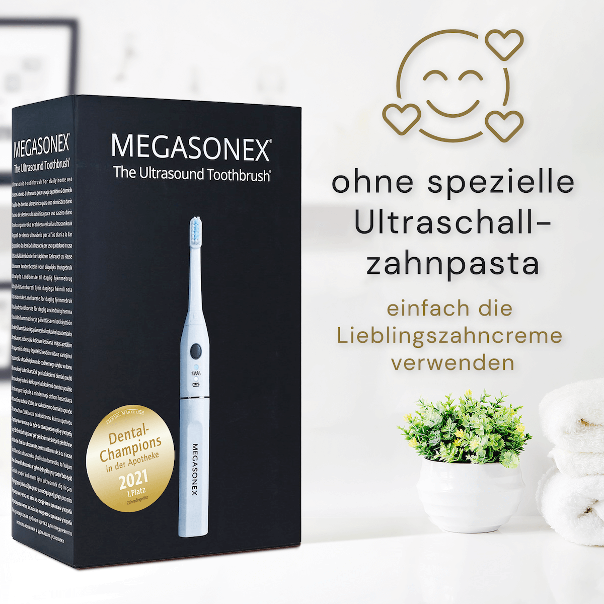 Megasonex M8 Ultraschallzahnbürste & Ersatzbürstenkopf