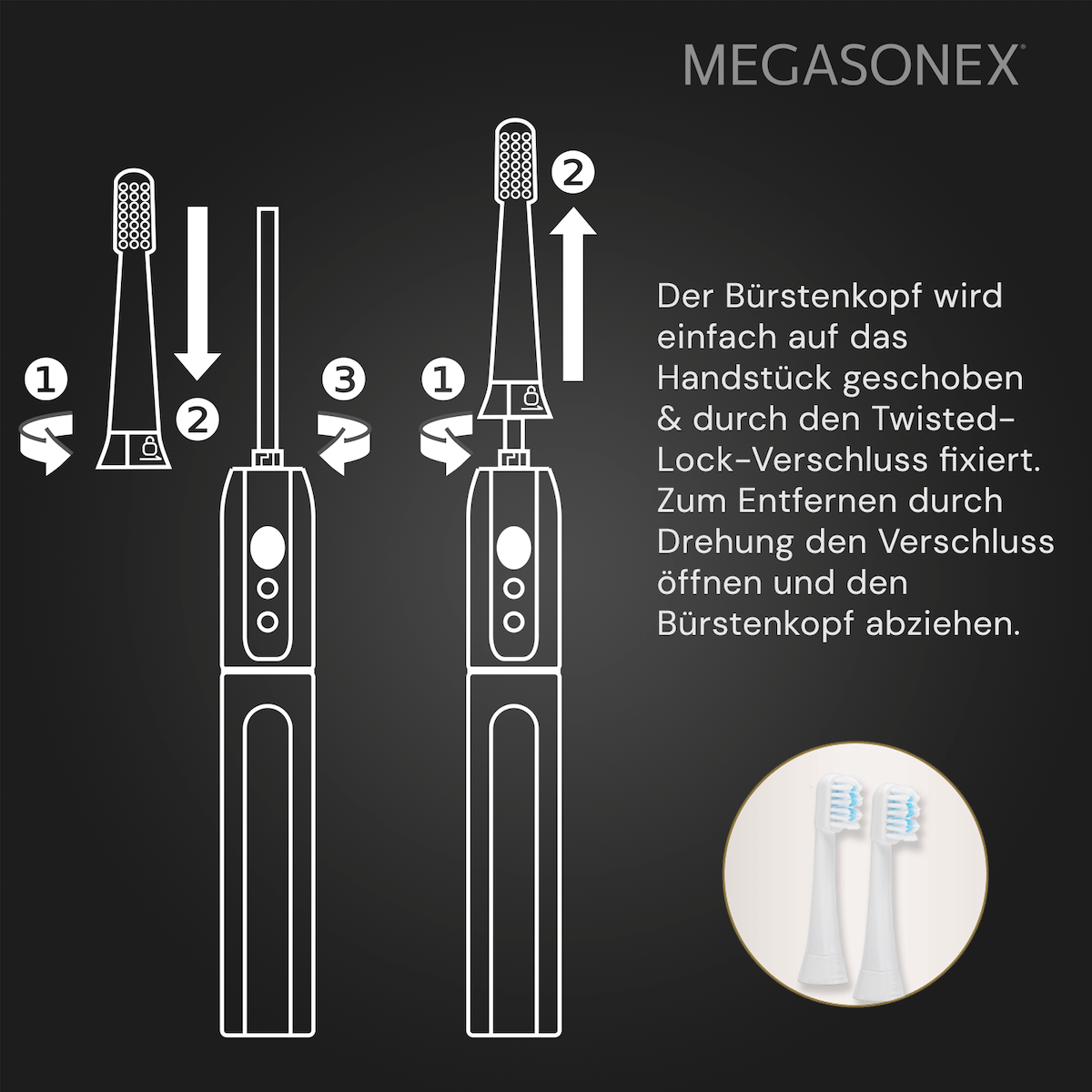 Megasonex M8 Premium Ultraschallzahnbürste PROFISET
