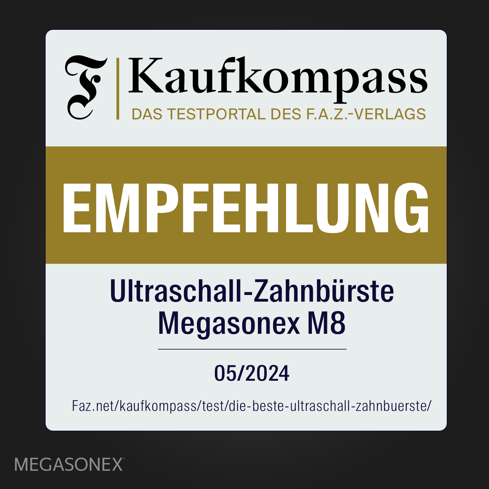 Megasonex M8 Ultraschallzahnbürste & Ersatzbürstenkopf