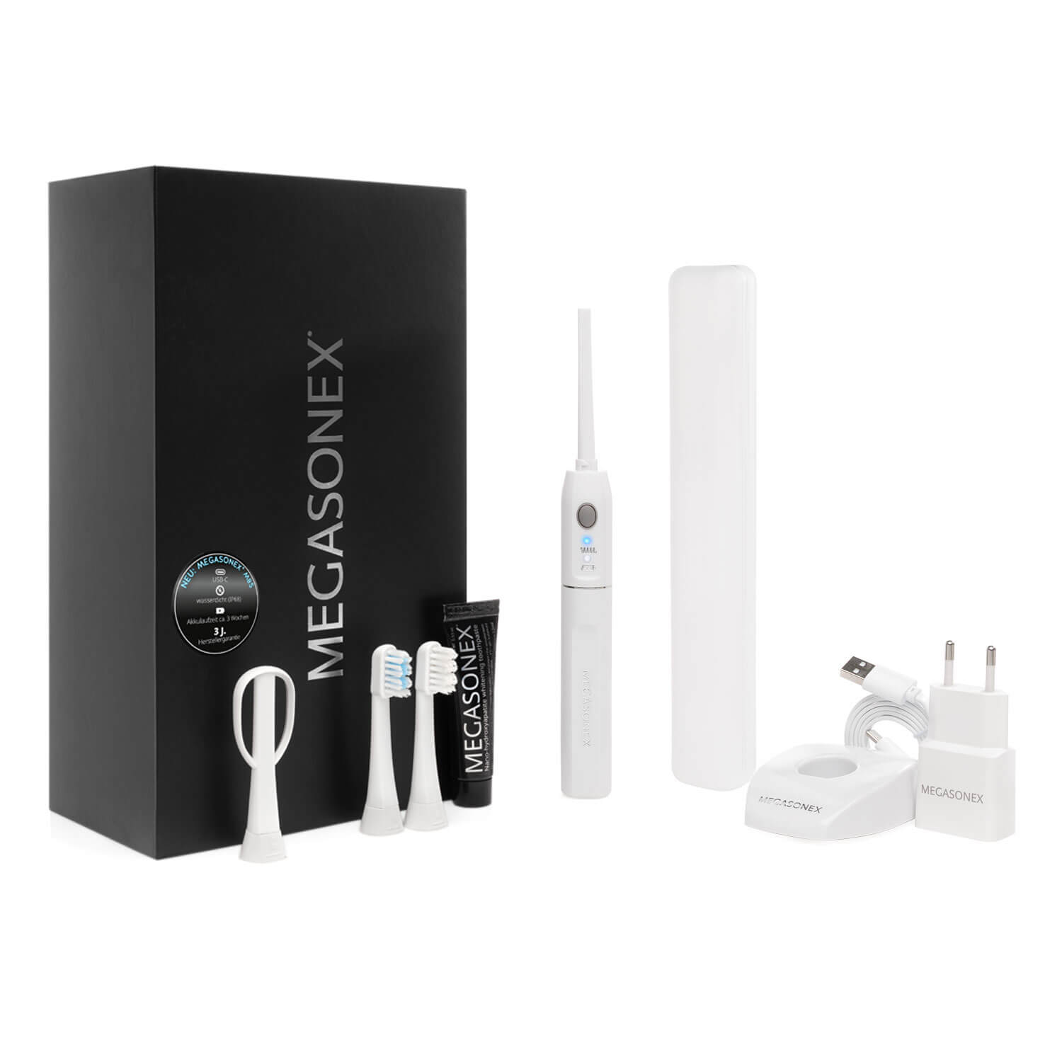 MEGASONEX M8 S Ultraschall-Zahnbürste - Doppelpack