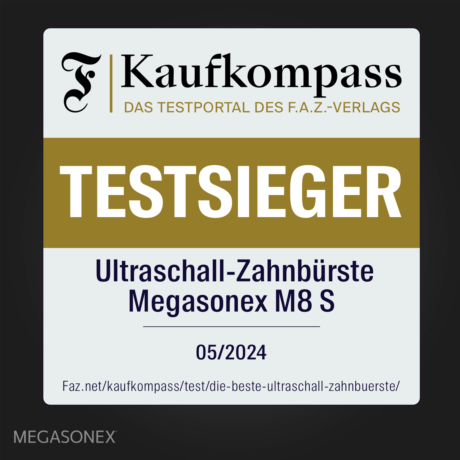 MEGASONEX M8 S Ultraschall-Zahnbürste + 2 Paar Bürstenköpfe